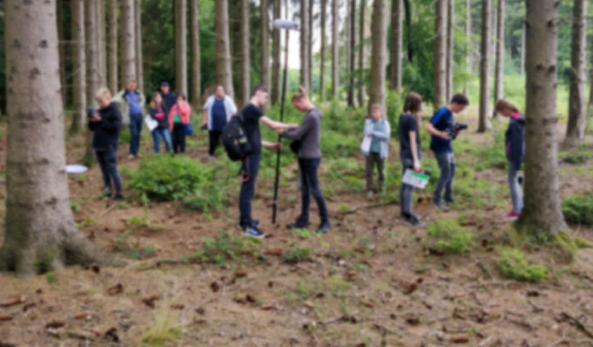 Dreharbeiten im Wald bei der Filmfahrt 2019